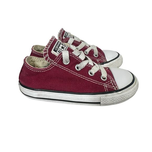 Converse Chuck Taylor All Star Toddler 8 Maroon Red Sneakers Low Top Shoes - Picture 1 of 9